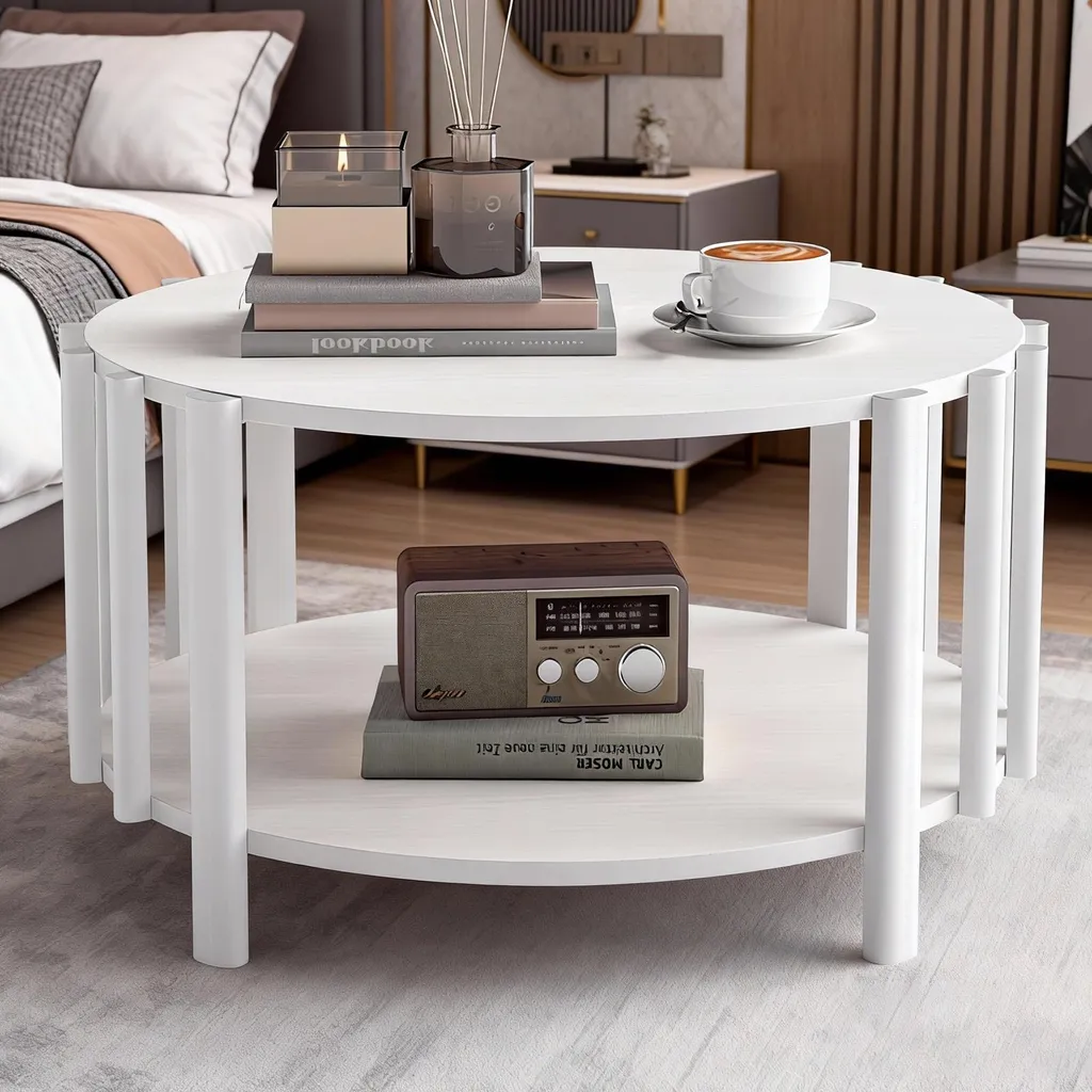 Table basse gain de place pour petits salons avec plateau de thé