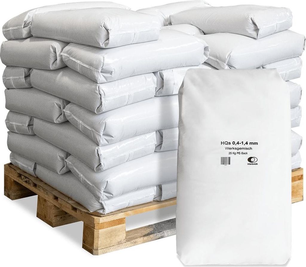 Galamio Quarzsand 0,4 - 1,4 mm 25kg x 40 Sack 1000kg Produktbild 