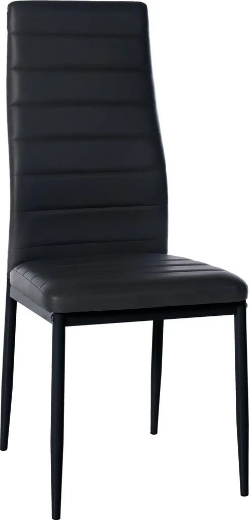 Sedia Elegante Nera da Pranzo - Look Pelle e Struttura in Metallo