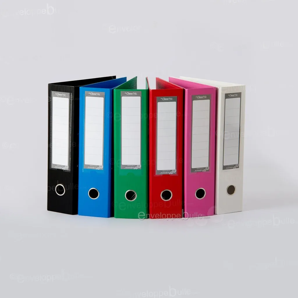 Classeur A4 Rose Robuste Dos 8 cm - Pack de 10 pour Archivage Facile - 3