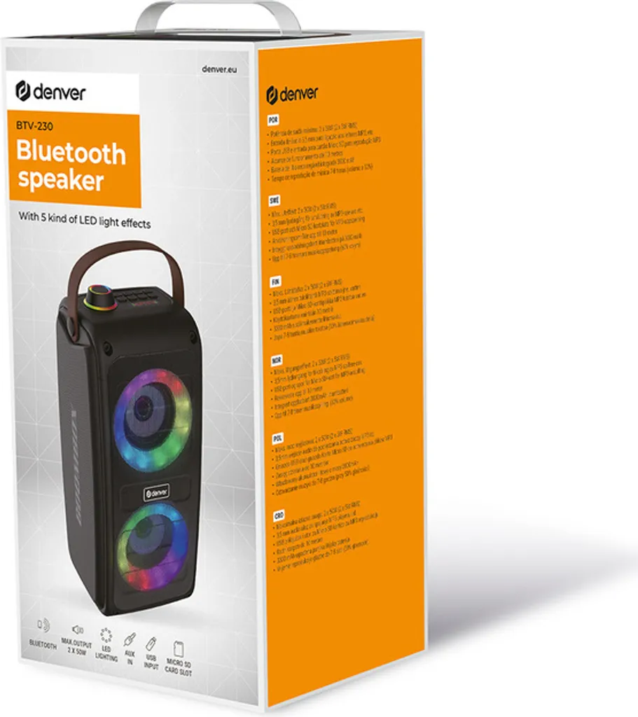 Enceinte Bluetooth à Effets Lumineux LED - Son Puissant et Haute Autonomie