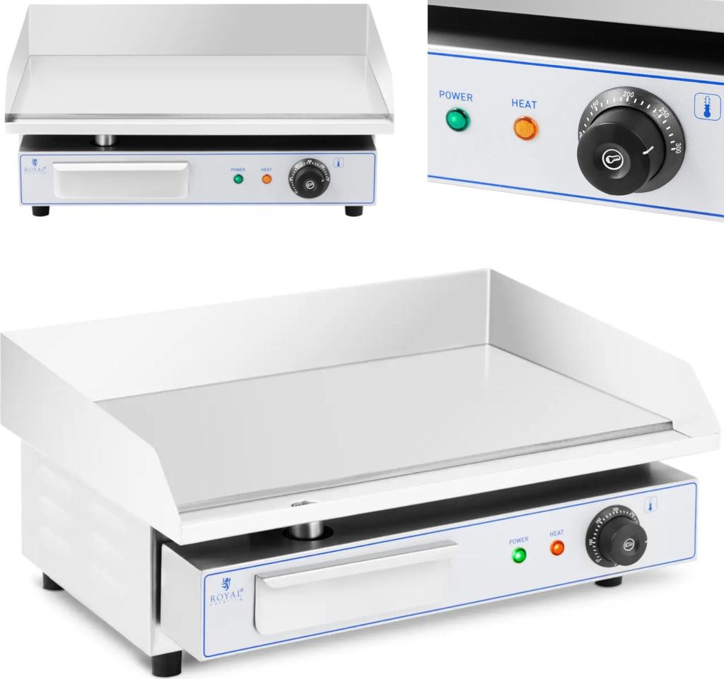 Grill Elektryczny Płyta Grillowa Gładka 550 X 400 Mm 3000 W Zdjęcie produktu 