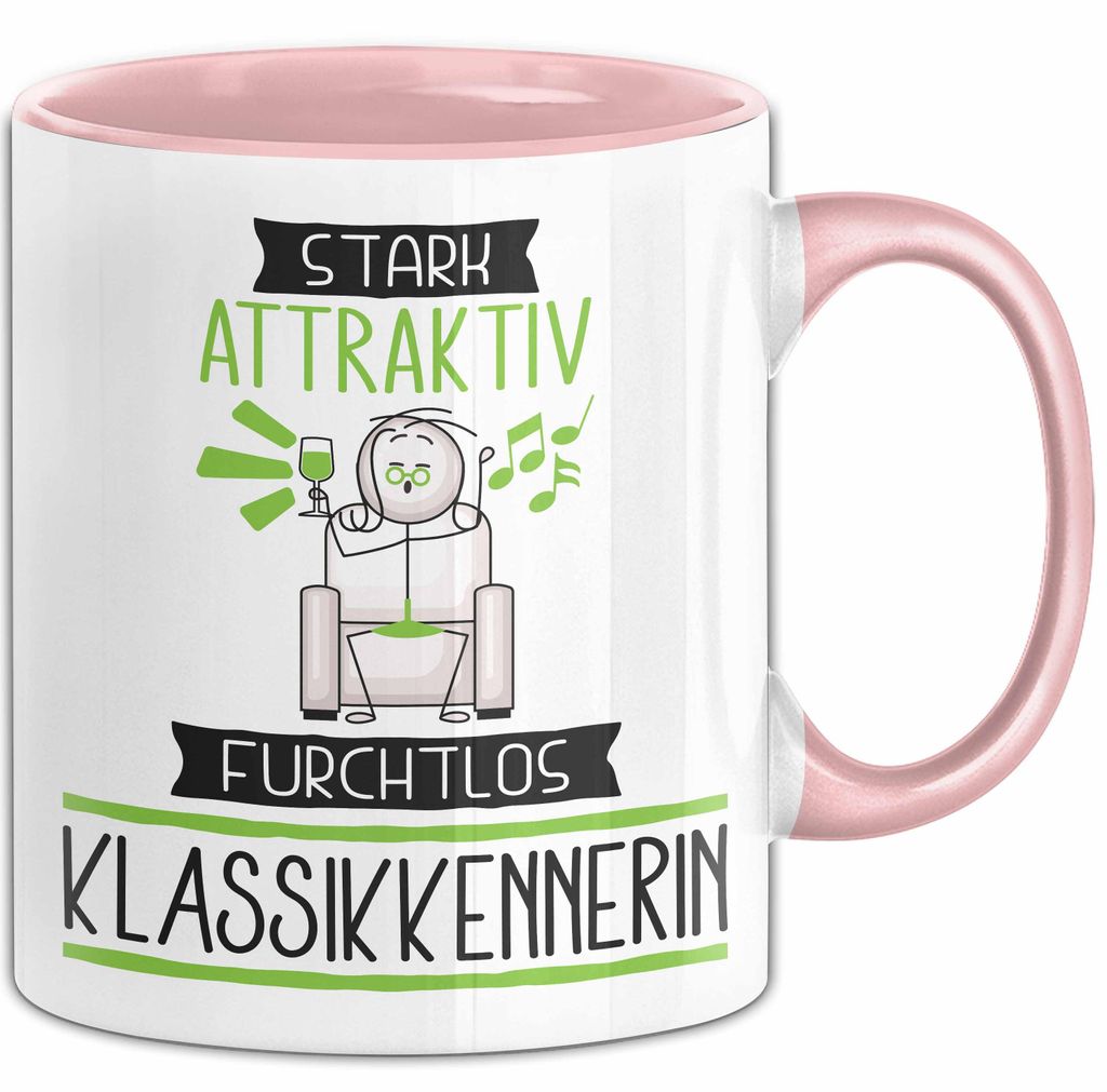 Klassikkennerin Tasse Geschenk Becher Stark Attraktiv Furchtlos Klassikkennerin Lustige Geschenkidee (Rosa)