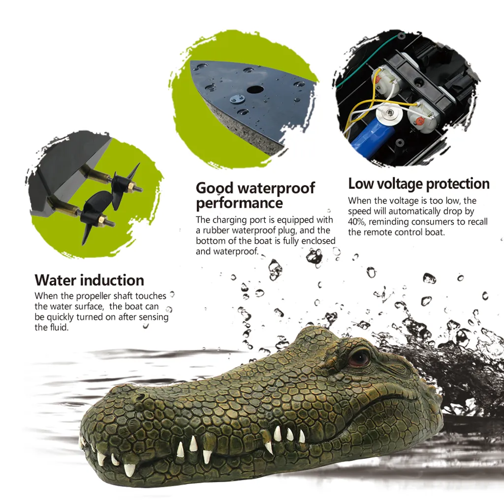 Bateau RC Simulation Crocodile Flytec Électrique avec Télécommande de Précision - 11