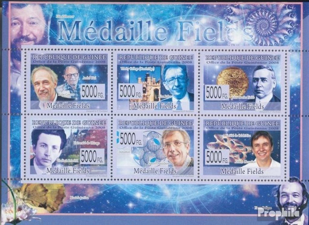 Briefmarken Guinea 2008 Mi 5922-5927 Kleinbogen (kompl. Ausgabe) postfrisch MEDAILLENGEWINNER