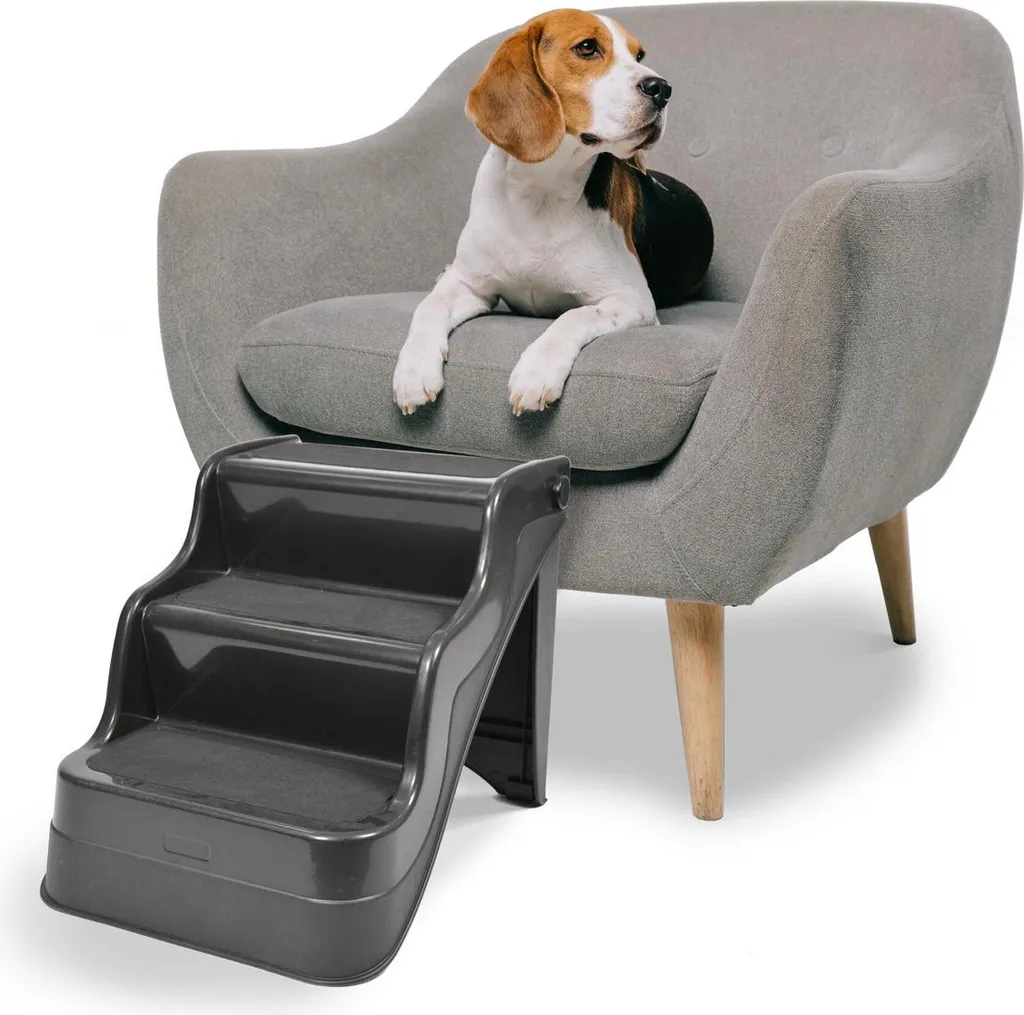 Escalier chien Duvo+ Easy-Up noir antidérapant - Structure stable