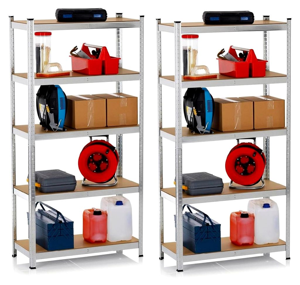 Schwerlastregal 2er-Set 180x90x40 cm | 1750 kg Traglast, 175 kg pro Ebene | Regal und Werkbank | Kellerregal, Lagerregal mit 10 verstellbaren Ablag...