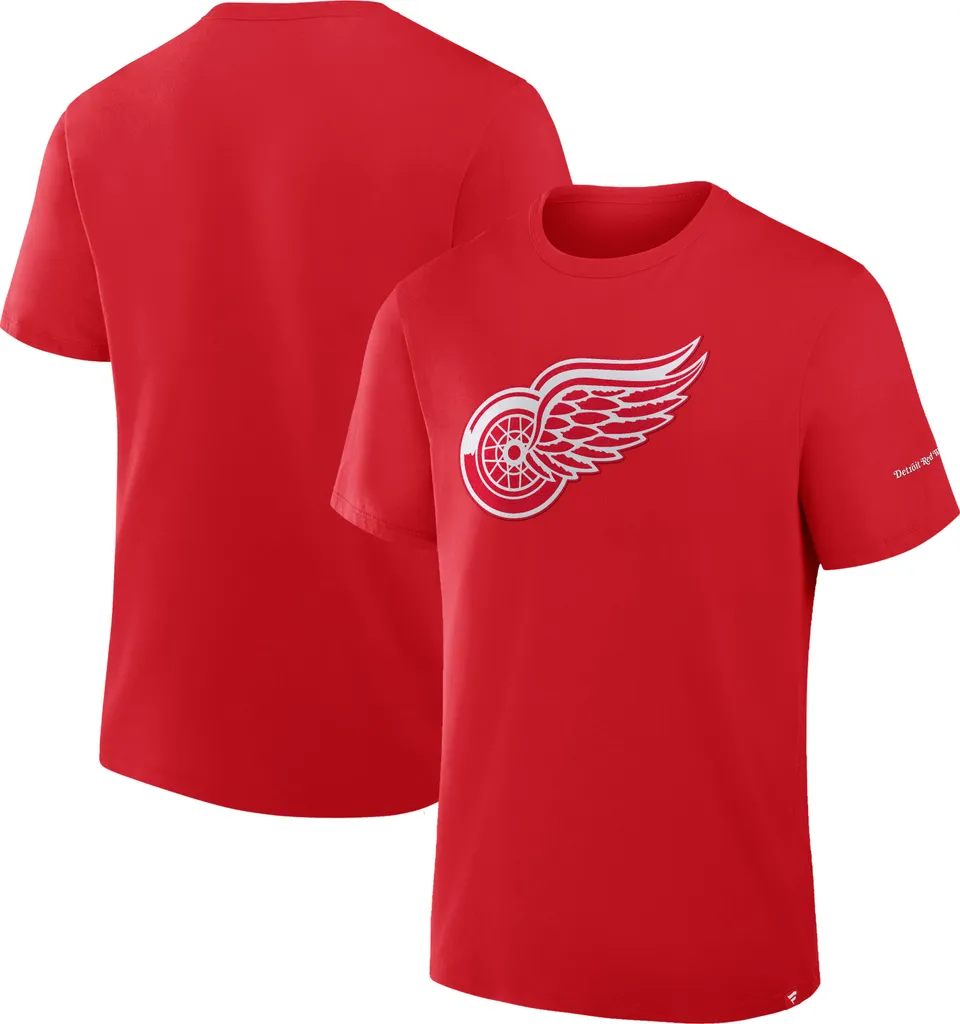 T-shirt NHL Detroit Red Wings Hat Trick Tee Rouge pour Homme Taille M