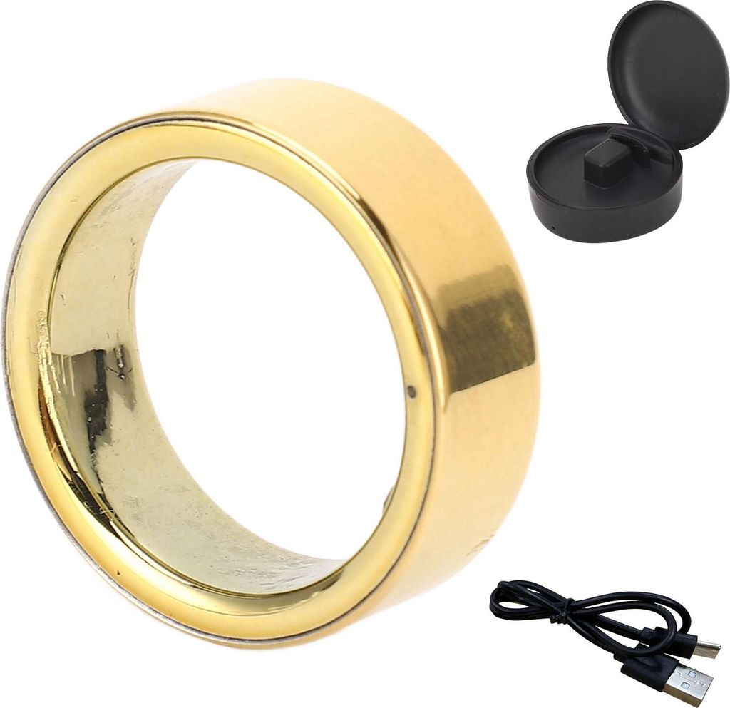 Smart Ring IPX8 Monitor erkennt Schlafstatus Gold wiederaufladbar 18 mAh Gesundheit für Männer Frauen