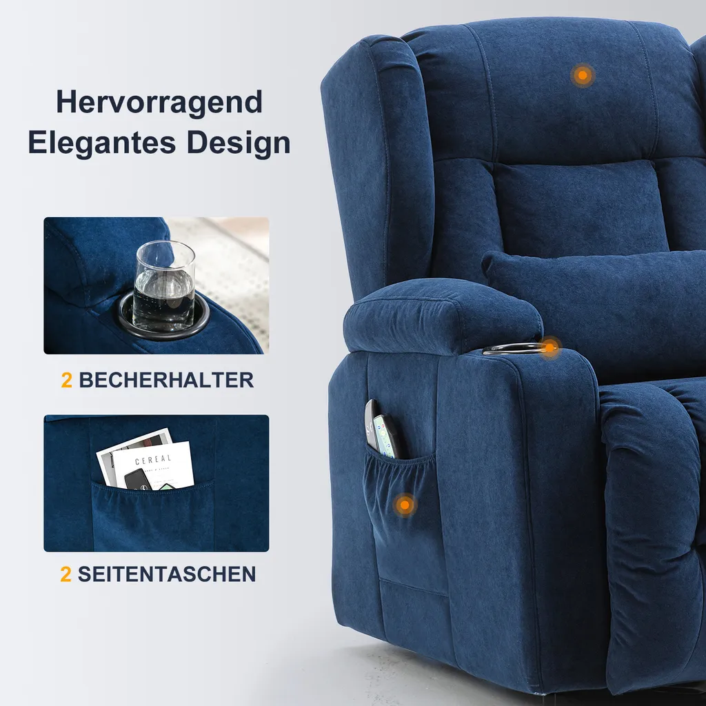 Soulagez votre dos avec le fauteuil de massage relevable bleu USB