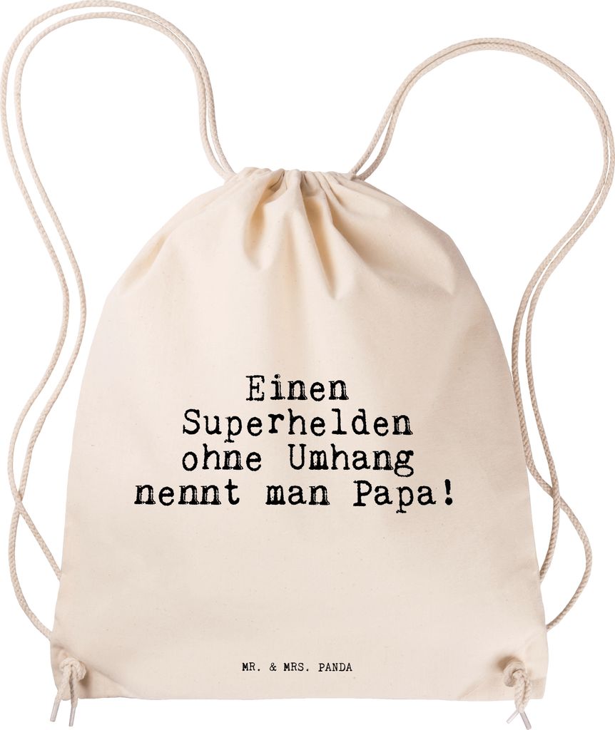 Mr. & Mrs. Panda gym tasche Einen Superhelden ohne Umhang... - Transparent - Geschenk, Mann, Familie, wander rucksack, Turnbeutel, Fitness, Männer...