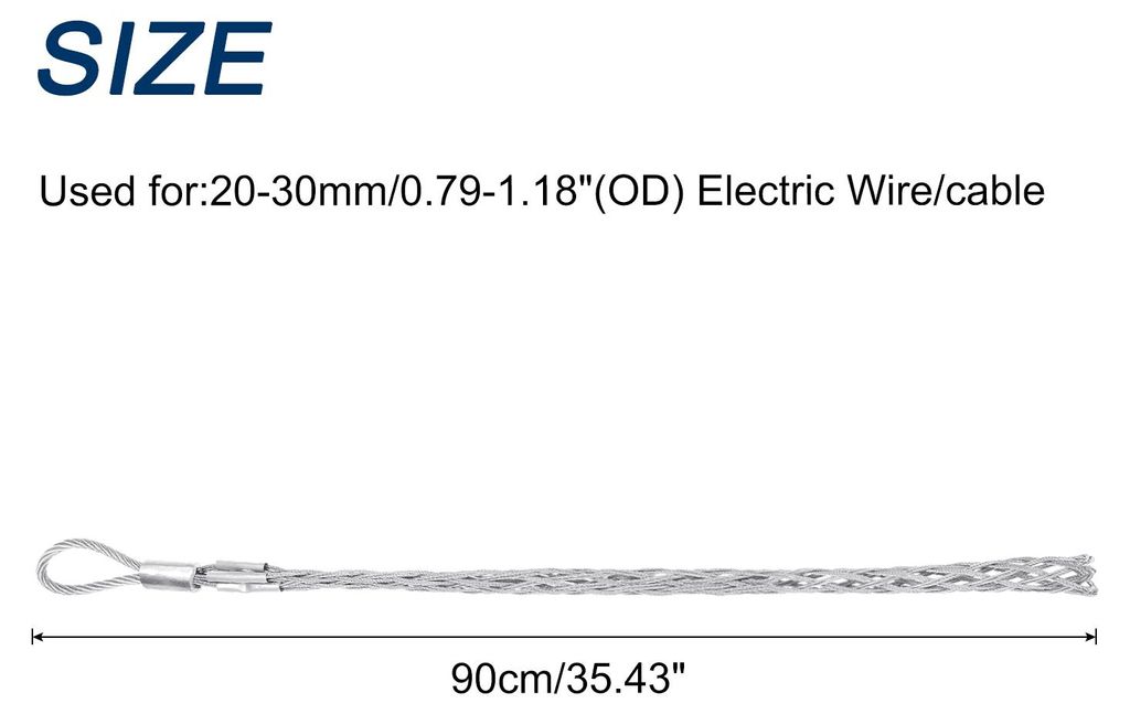 Kabelstrumpf fš¹r Kabelstangen 20-30mm ?, Kabeleinziehhilfe 0.9m Verzinkter Stahl Einziehfeder Einziehspirale fš¹r Elektrische Kabel Kabelverle...