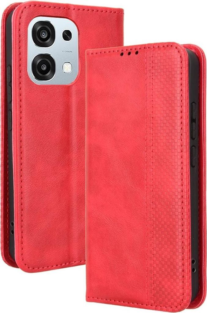 OPPO A6 Pro 5G Hülle - Coverup Vintage Style Klapphülle - Rot