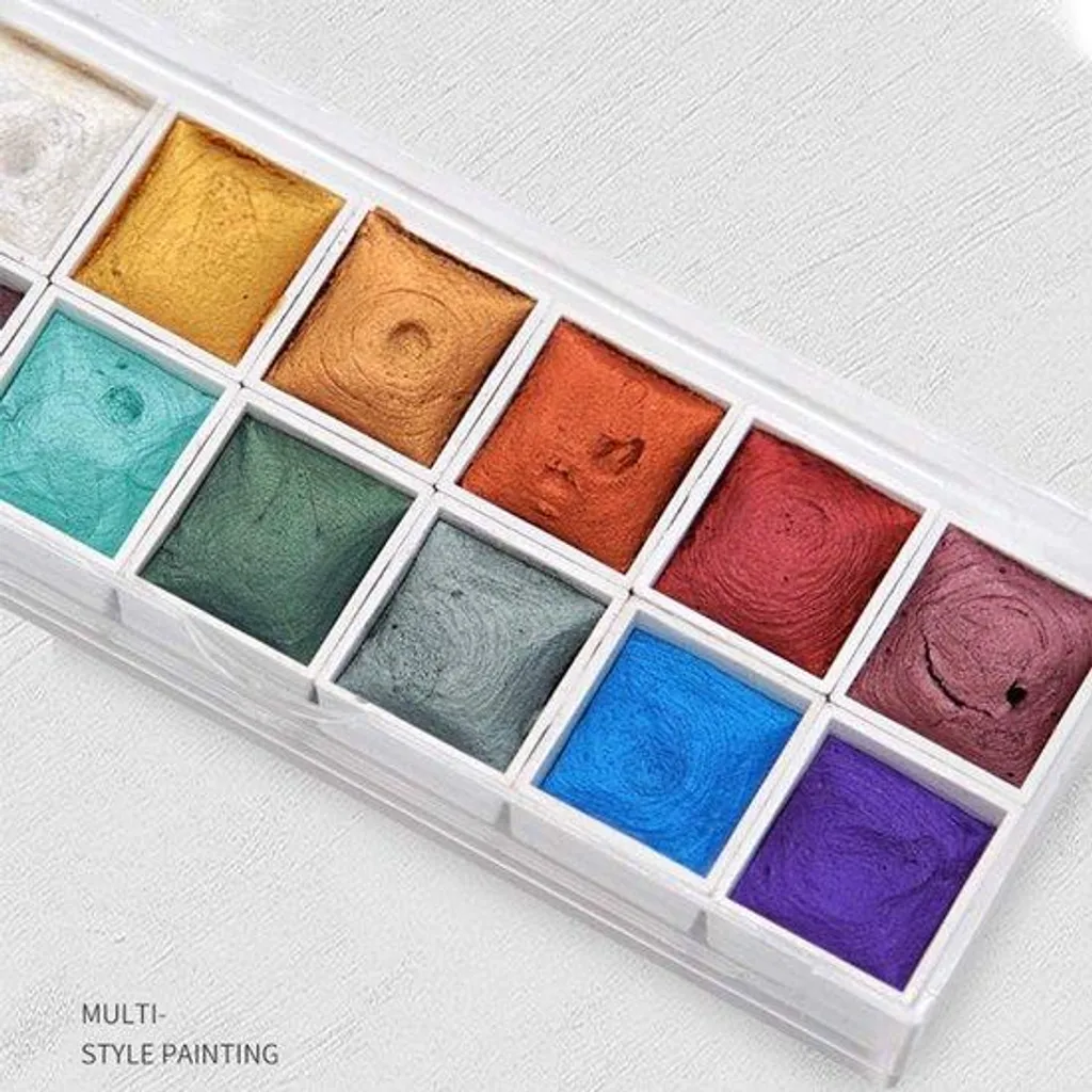 Matériel Artistique Aquarelle à Paillettes pour Calligraphie et Dessin