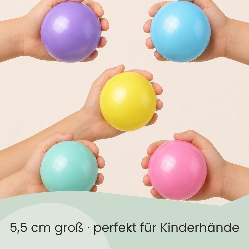 Lot De 50 Balles De Jeu En Plastique 7 Cm – Piscine à Balles, Tente, Intérieur/extérieur, Sac De Rangement Inclus, Dès 12 Mois