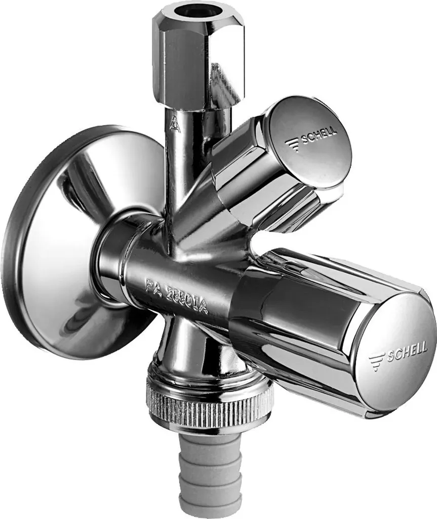 Valvola Angolare Schell Comfort 1/2" Zincata: Sicurezza e Doppia Utenza