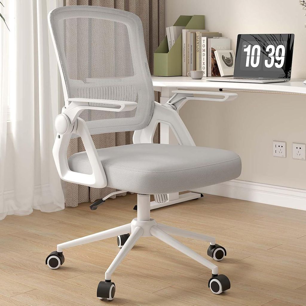 Ergonomiczny fotel biurowy z siatki ze składanymi Zdjęcie produktu 