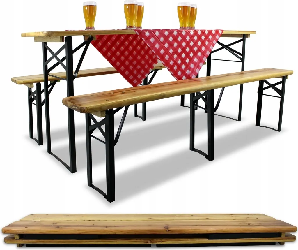 Set de jardin type fête de la bière pliable avec table de 220 cm