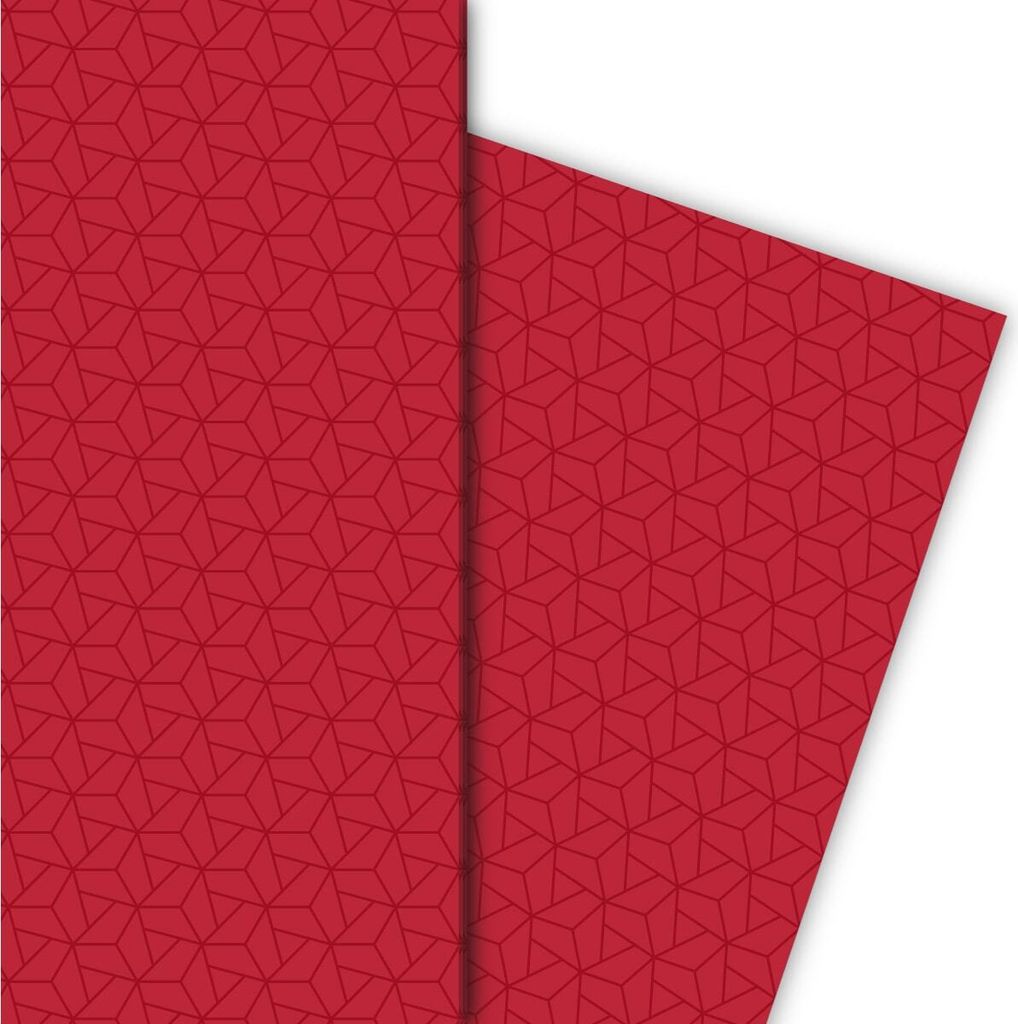 Modernes Sternen Geschenkpapier mit Mosaik auch als Weihnachtspapier, rot - G8315, 32 x 48cm