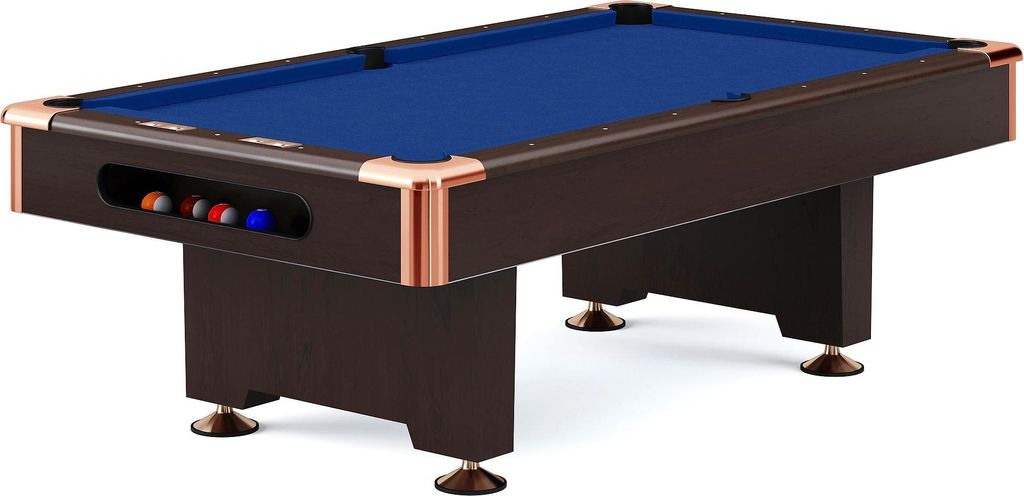 Automaten Hoffmann Billardtisch "Club Pro III" Dekor Nussbaum, Marine-Blue, Simonis 860, 7 ft (Spielfeld 198x99 cm)