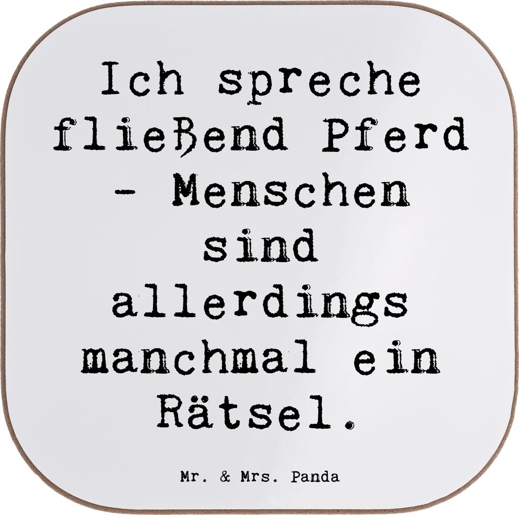 Mr. & Mrs. Panda Untersetzer für Gläser Spruch Reiten und Rätsel - Weiß - Geschenk, Teamsport, unterleger, Humor, gläseruntersetzer, Geschenke...