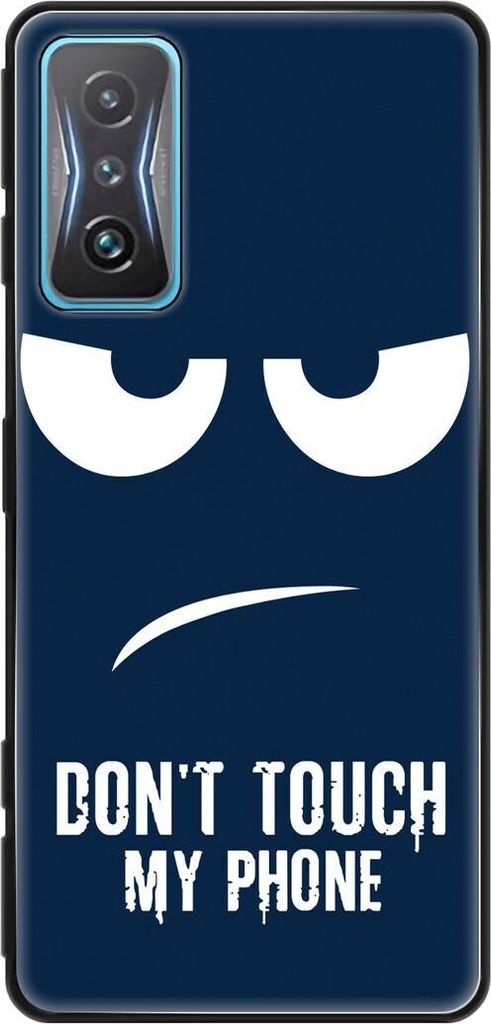 König Design Hülle kompatibel mit Xiaomi Redmi K50 Gaming Kunststoff Soft Handyhülle - Handy Case Dont Touch My Phone Blau