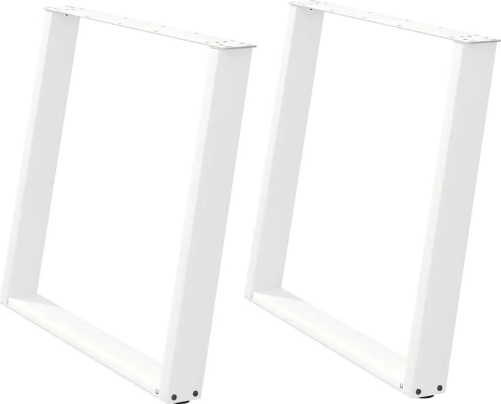 Gambe Tavolo Bianco vidaXL 90x72 cm Acciaio | Offerta Set 2 Pezzi