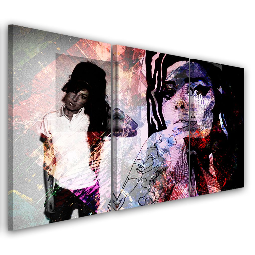 Triptychon auf leinwand lila menschen 90x60 cm Feeby lila wandbild bereit zum aufhängen
