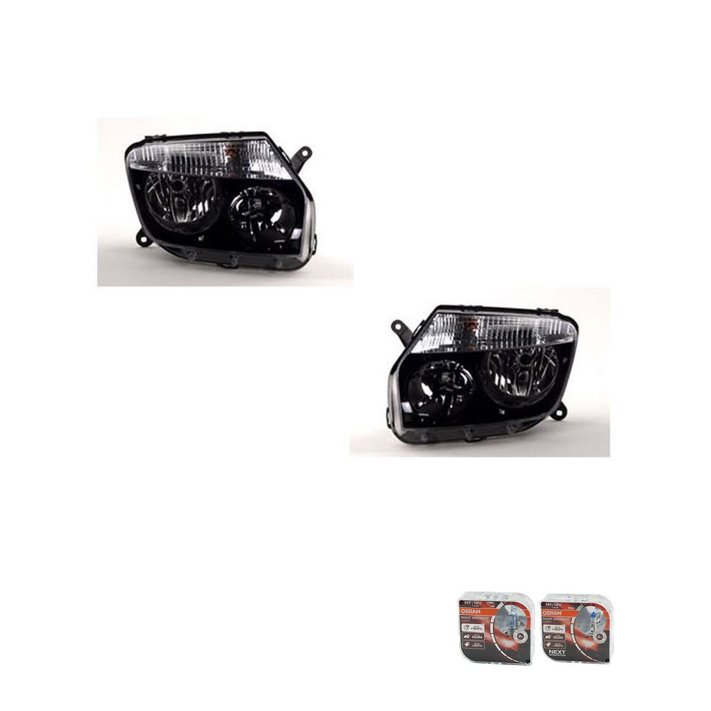 Johns, schwarze Scheinwerfer Osram Night Breaker Laser passend für Dacia DusterL R ab 10 260609879R 260609877R 260101891R