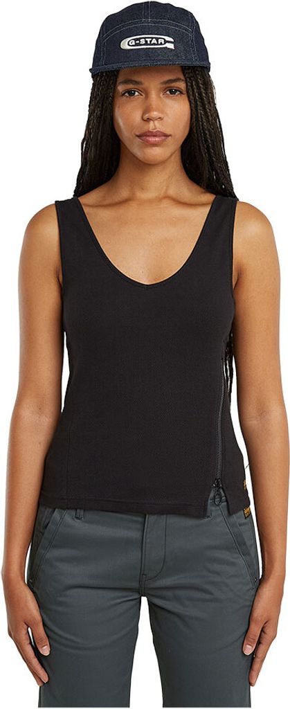 G-star Asymmetrical Slim ärmelloses T-shirt Schwarz S Frau Schwarz S