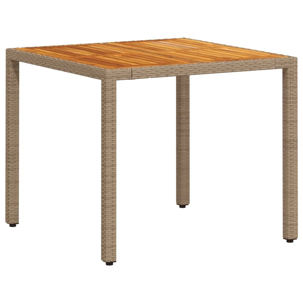 Recensione Tavolo Giardino vidaXL 90x90 Acacia e Polyrattan Beige