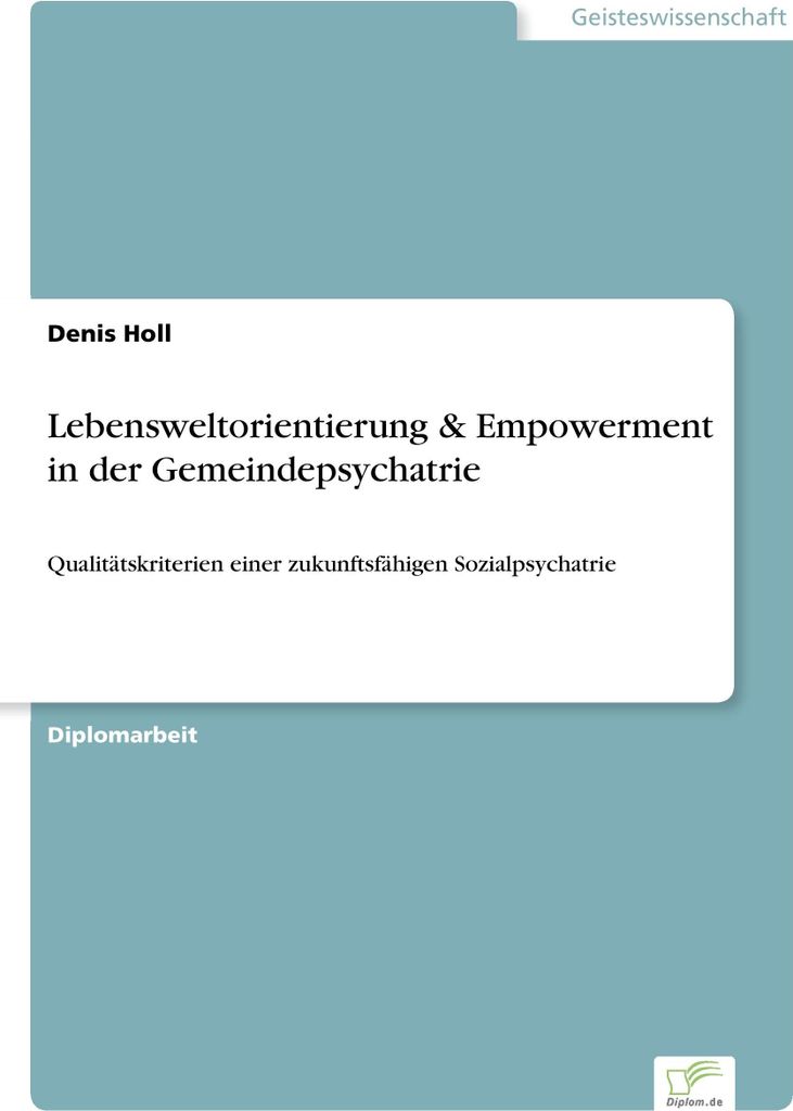 Lebensweltorientierung & Empowerment in der Gemeindepsychatrie