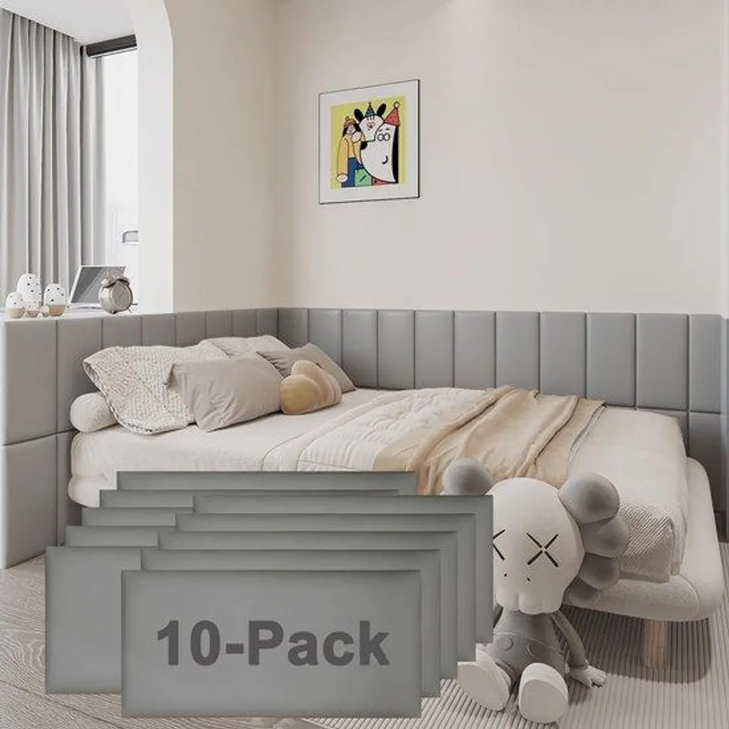 Rénover un Mur Abîmé avec le Film 3D Autocollant Gris - Pack de 10 Pièces