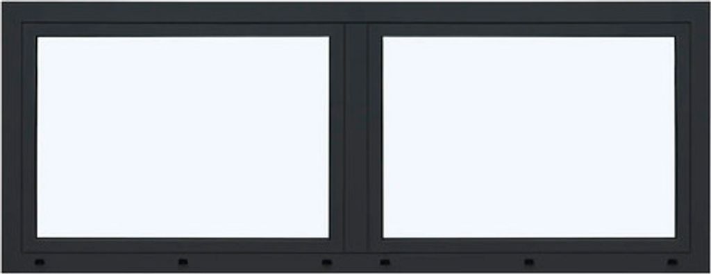 ARON Ternum Aluminiumfenster RAL 7016 anthrazitgrau 2 Flügelig (Dreh/Dreh-Kipp) mit beweglichem Pfosten (Stulp) 1300x100