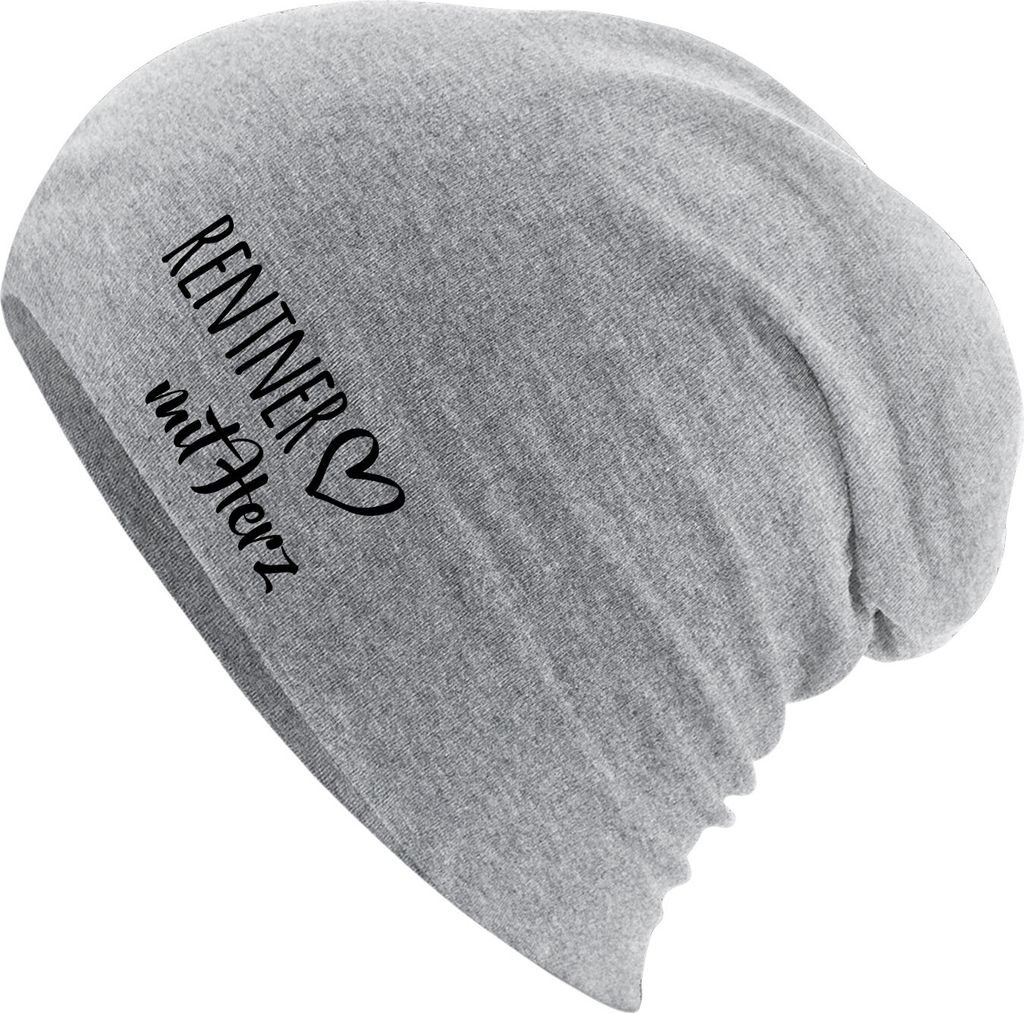 Huuraa Beanie Rentner mit Herz Heather Grey One Size Baumwolle und Elasthan Mütze Geschenkidee