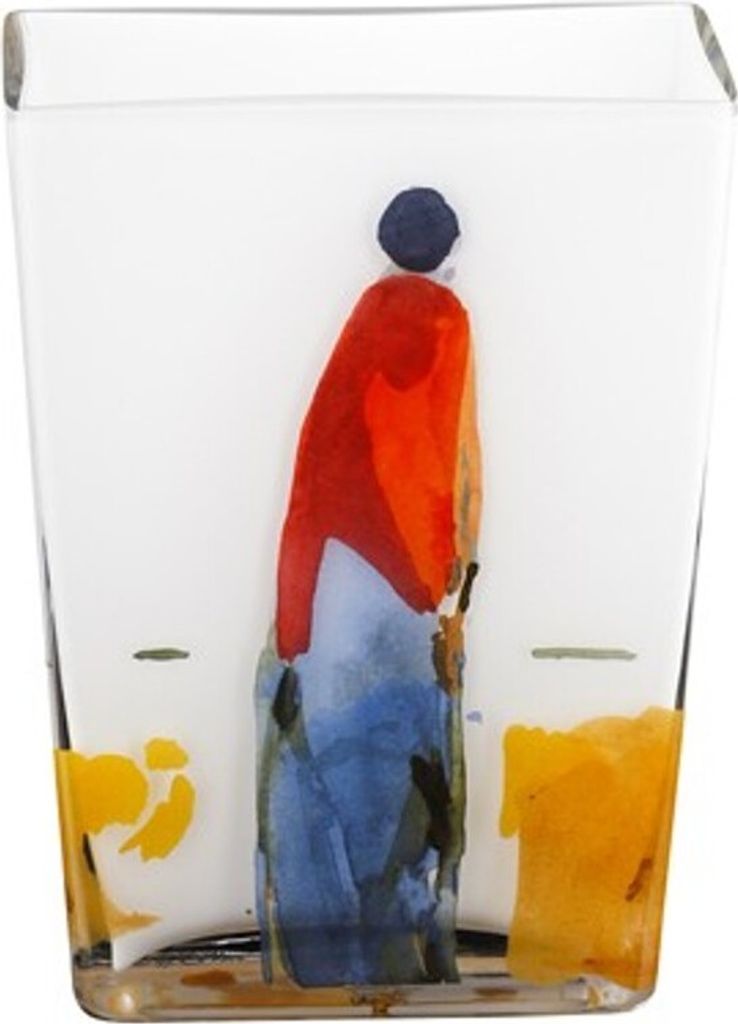 Handgearbeitete Opalglasvase mit einem Motiv von Oskar Koller, Höhe 20 cm - feinste Qualität aus der Tettau Porzellanfabrik - wunderschöne Vase