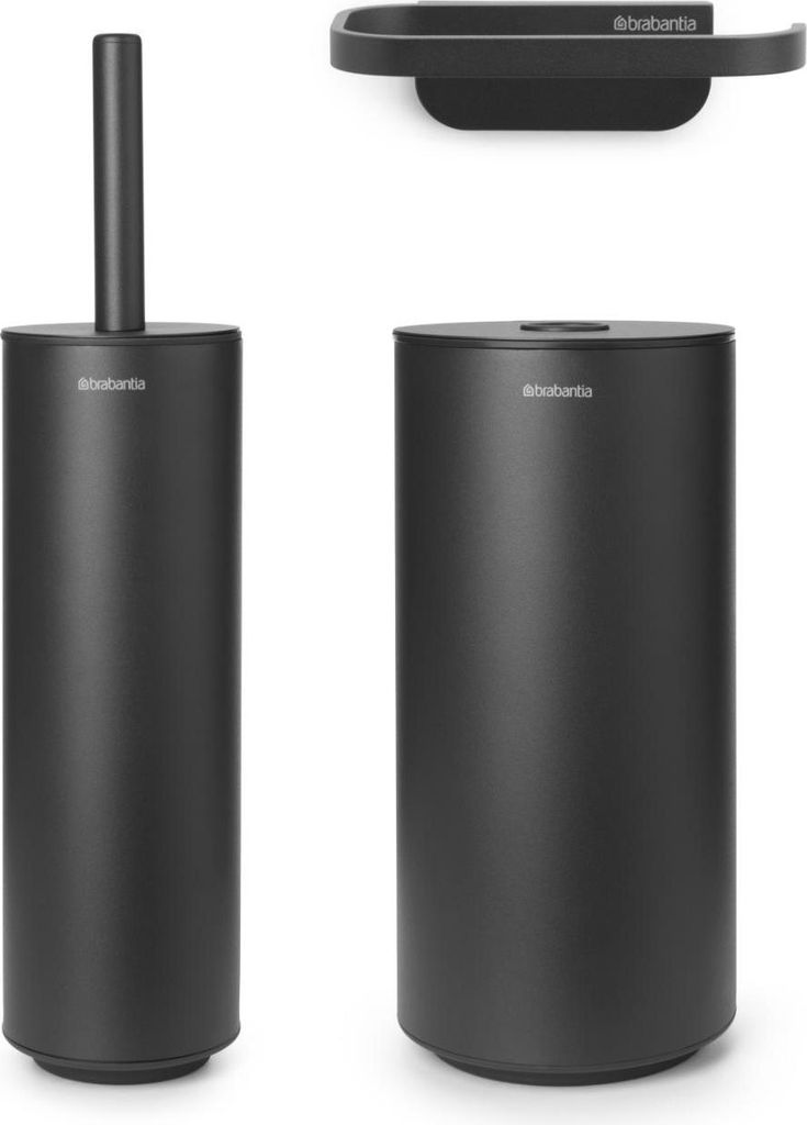 Brabantia Mindset Toilettenzubehör, 3er-Set Mineral Infinite Grey