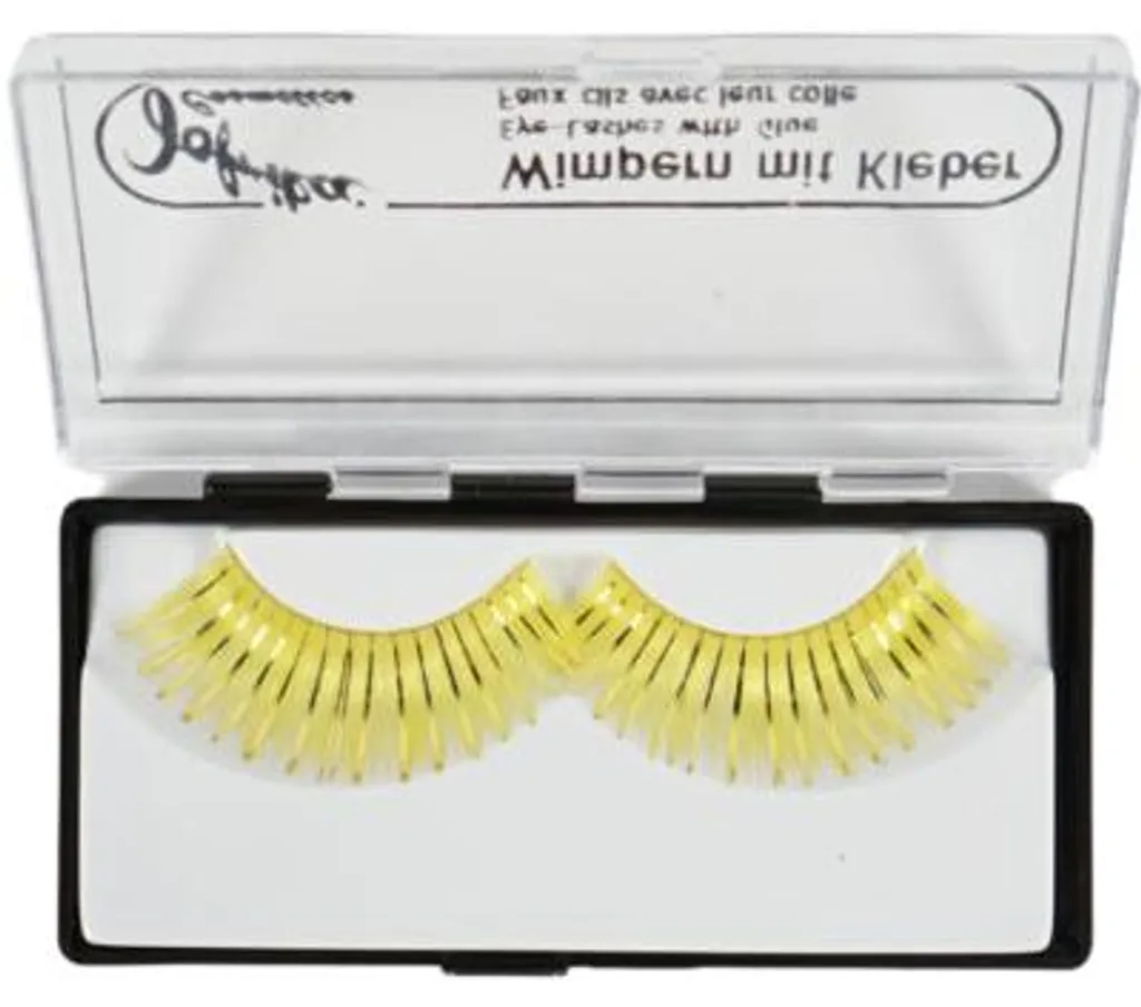 Faux Cils Jaunes Pailletés 9,5 cm Catégorie B Jofrika - Boîte 60 Pièces
