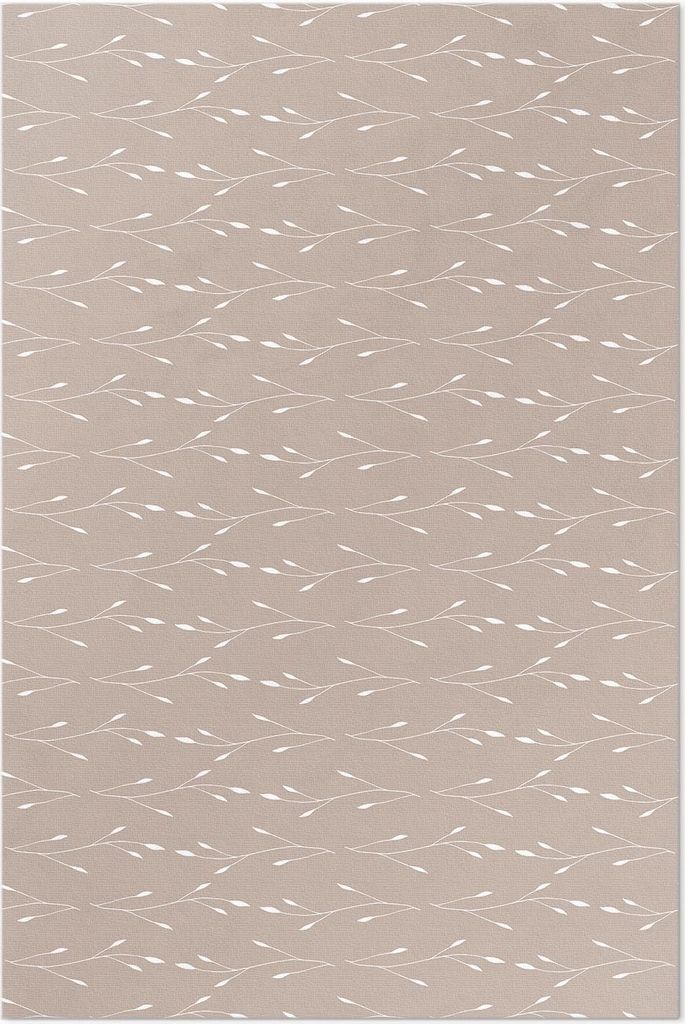 Kleine zarte Boho-Blätter und Zweige – Vinyl Fußmatte – 60x90 cm – Rutschfest, Pflegeleicht & Langlebig