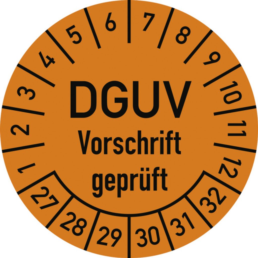 Dreifke Prüfplakette DGUV Vorschrift , 2027-2032, Folie, Ø 25 mm, 10 ...
