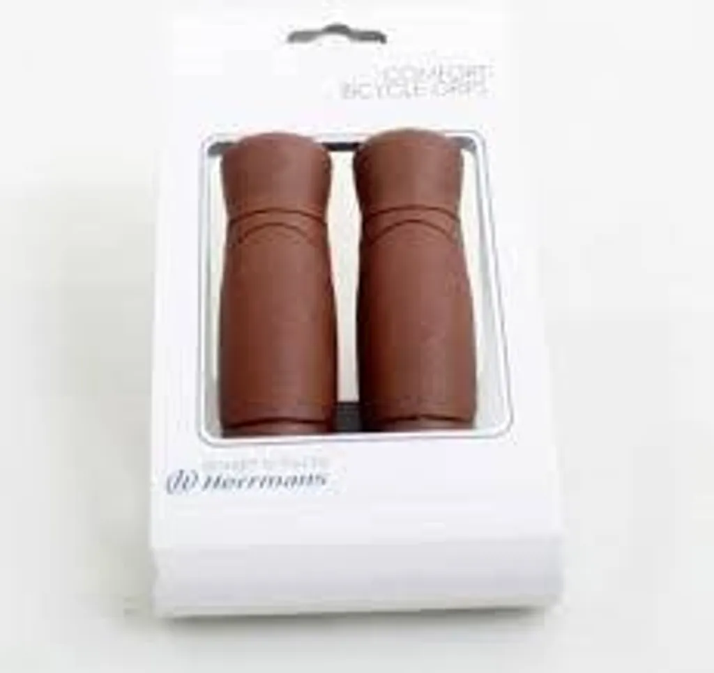 Poignées Herrmans coupées 93 120 mm brun pour vélo avec poignée tournante