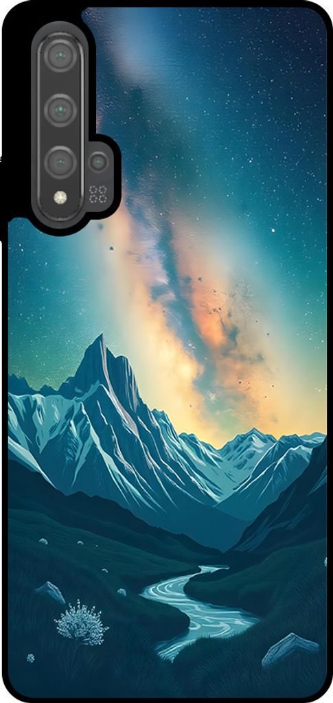 Smartphonica Telefon Fall geeignet für Huawei Nova 5T mit Sternenhimmel Impressum - TPU Backcover Fall mit Raum und Milkyway Design