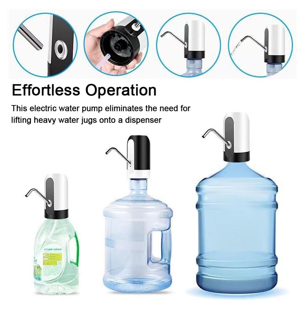 Distributore D’Acqua Da Tavolo Intelligente – Pompa Elettrica Per Bottiglioni Con Batteria 1800 MAh, Doppio Utilizzo Su Barile O Scrivania, Erogazione A Pulsante, In ABS E Acciaio Inox, Portatile Per Casa E Ufficio
