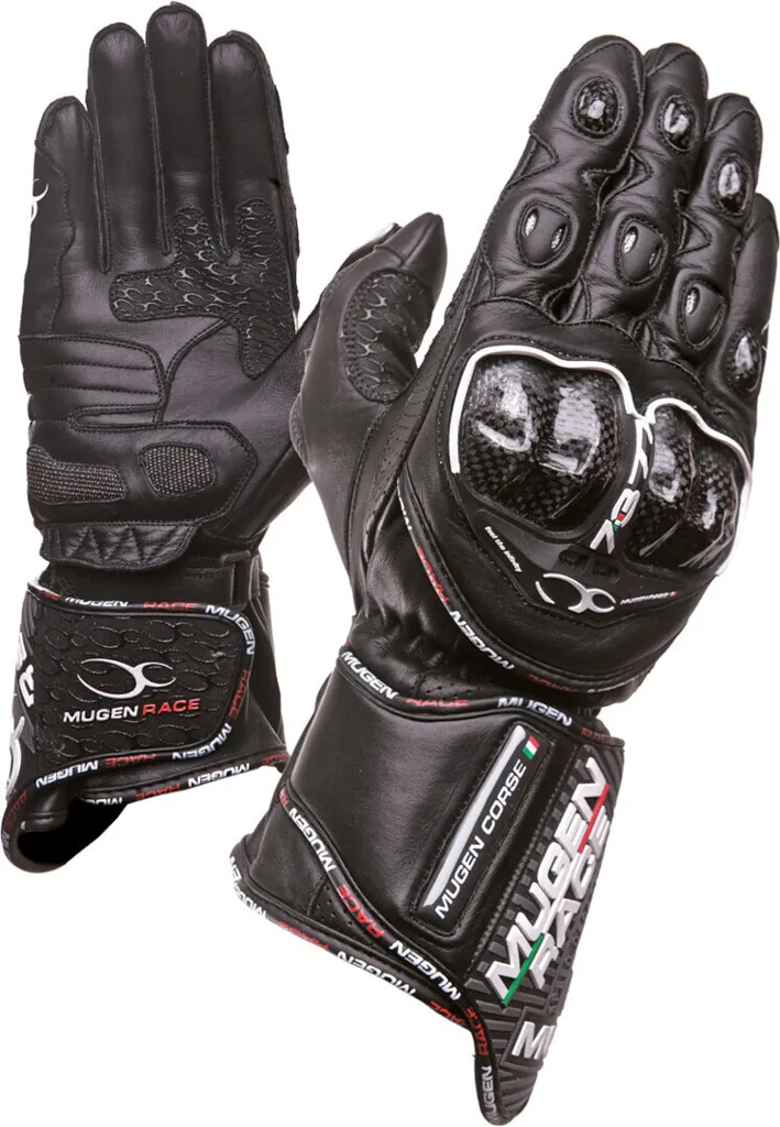 Gants de moto MUGENRACE Bornew Noirs S - Protection route et urbaine