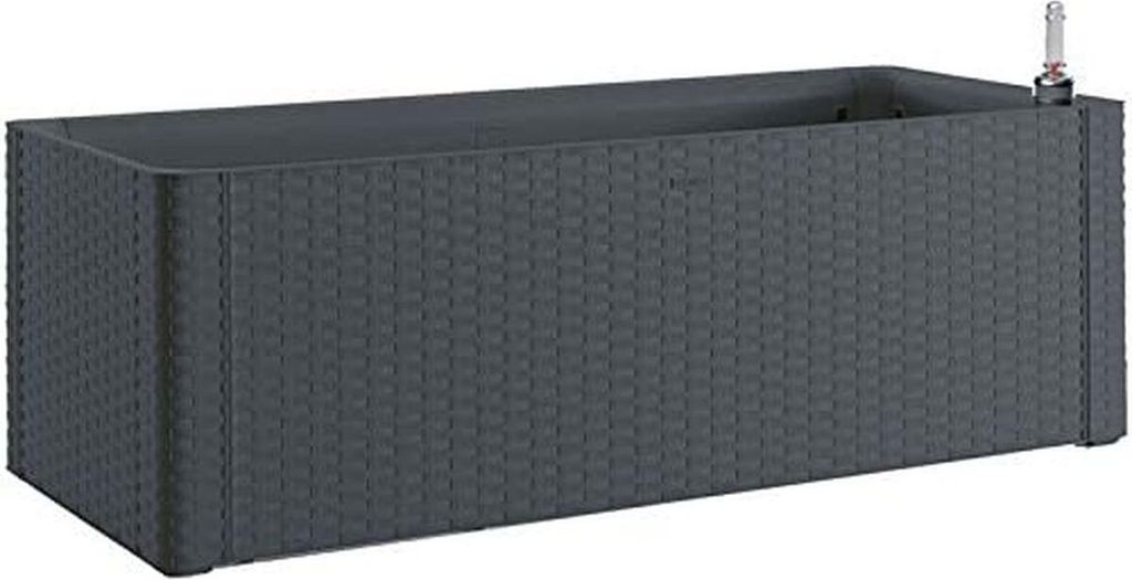 Selbstbewässerndes Pflanzgefäß Stefanplast Natural Delux rechteckig Anthrazit 100 x 43 x 33 cm