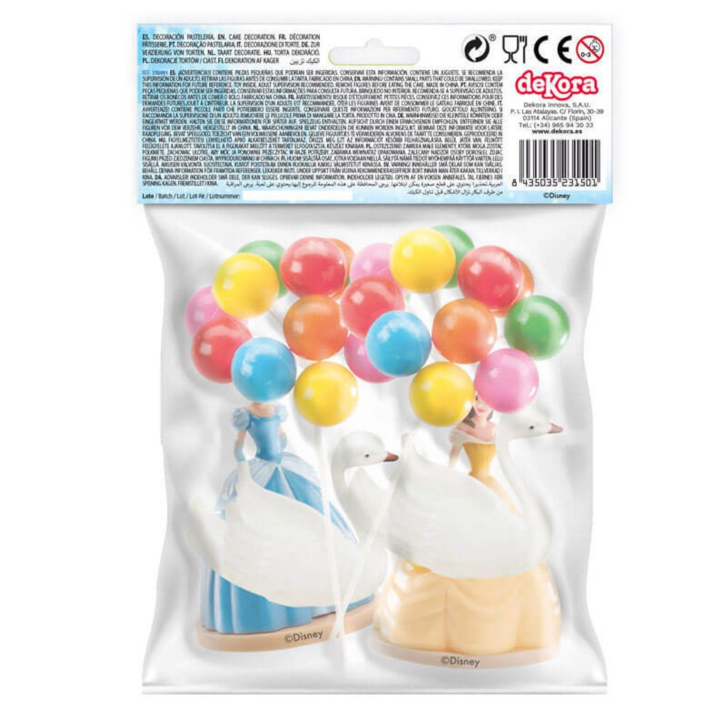 Prinzessinnen-Kuchenfigur, Schwäne und Luftballons Produktbild 3