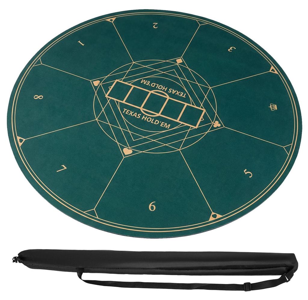 Runde Pokertischunterlage, rutschfest, faltbar, 100 cm, für Produktbild 