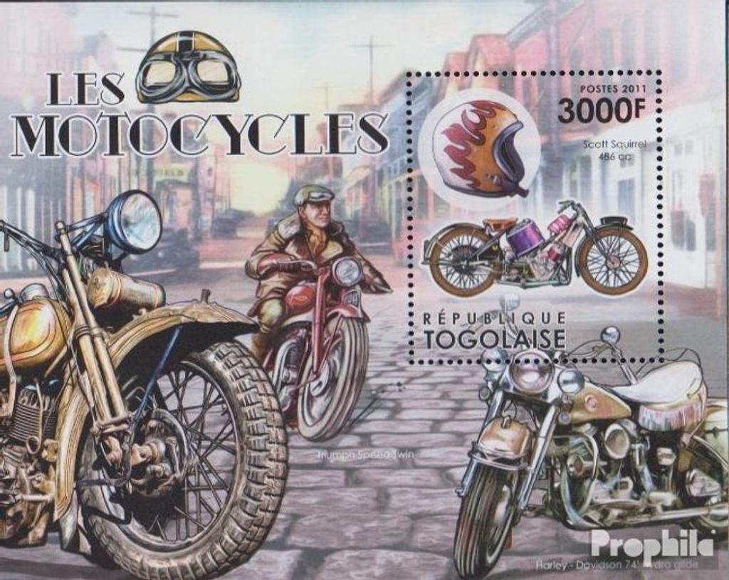 Briefmarken Togo 2012 Mi Block692 (kompl.Ausg.) postfrisch Motorräder