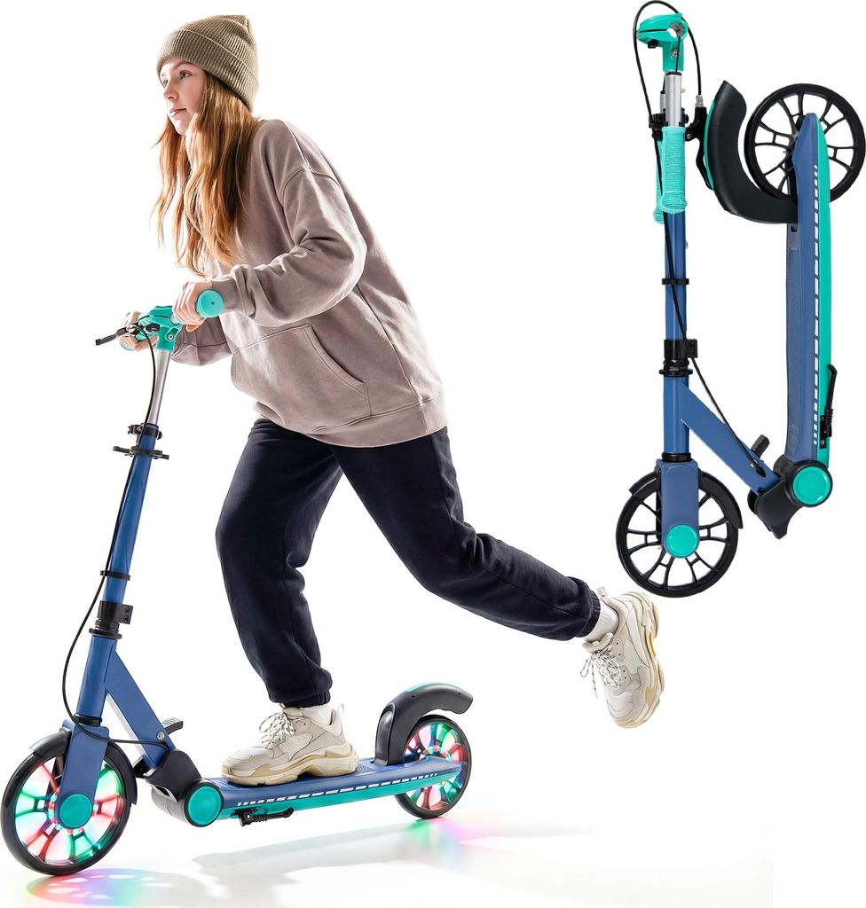 COSTWAY Skladací kolobežka, kolobežka s 3-stupňovým Obrázok produktu 
