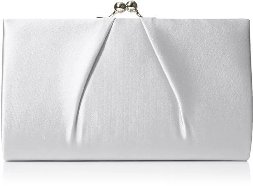 Pochette argentée pour mariage, sac à main de fête en satin gris